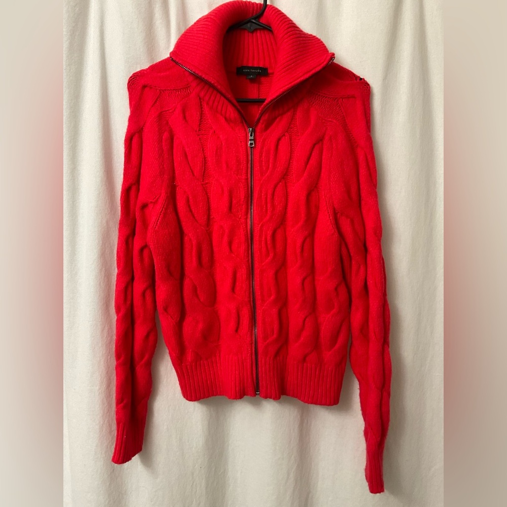 Ann Taylor Vibrant Red Knit Sweater